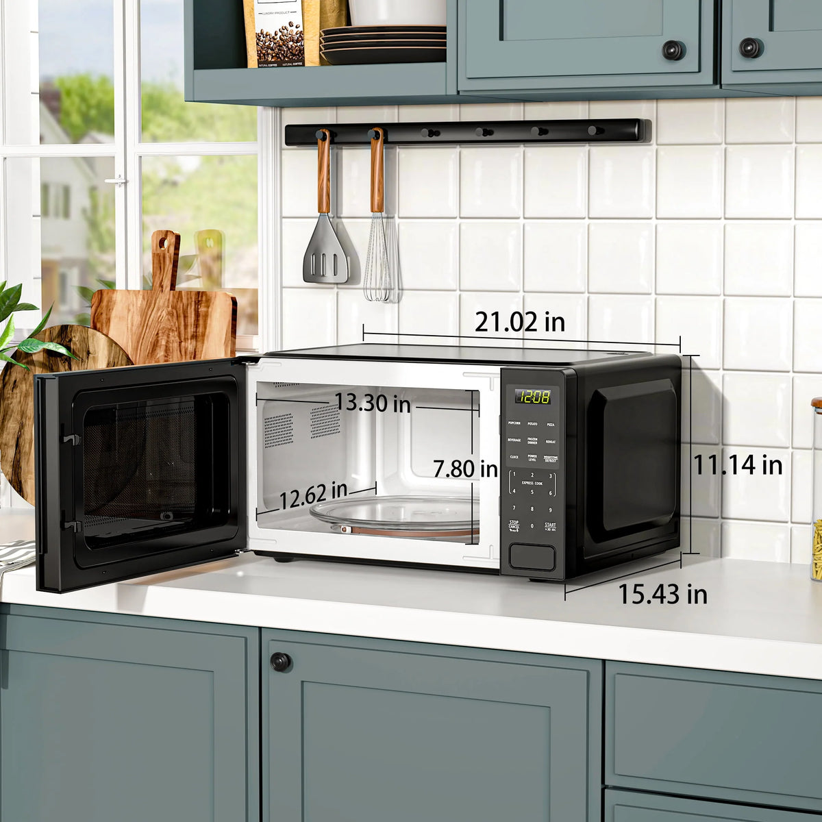 1.1 Cu ft 1000 Watts Black Countertop Microwave Oven G88129