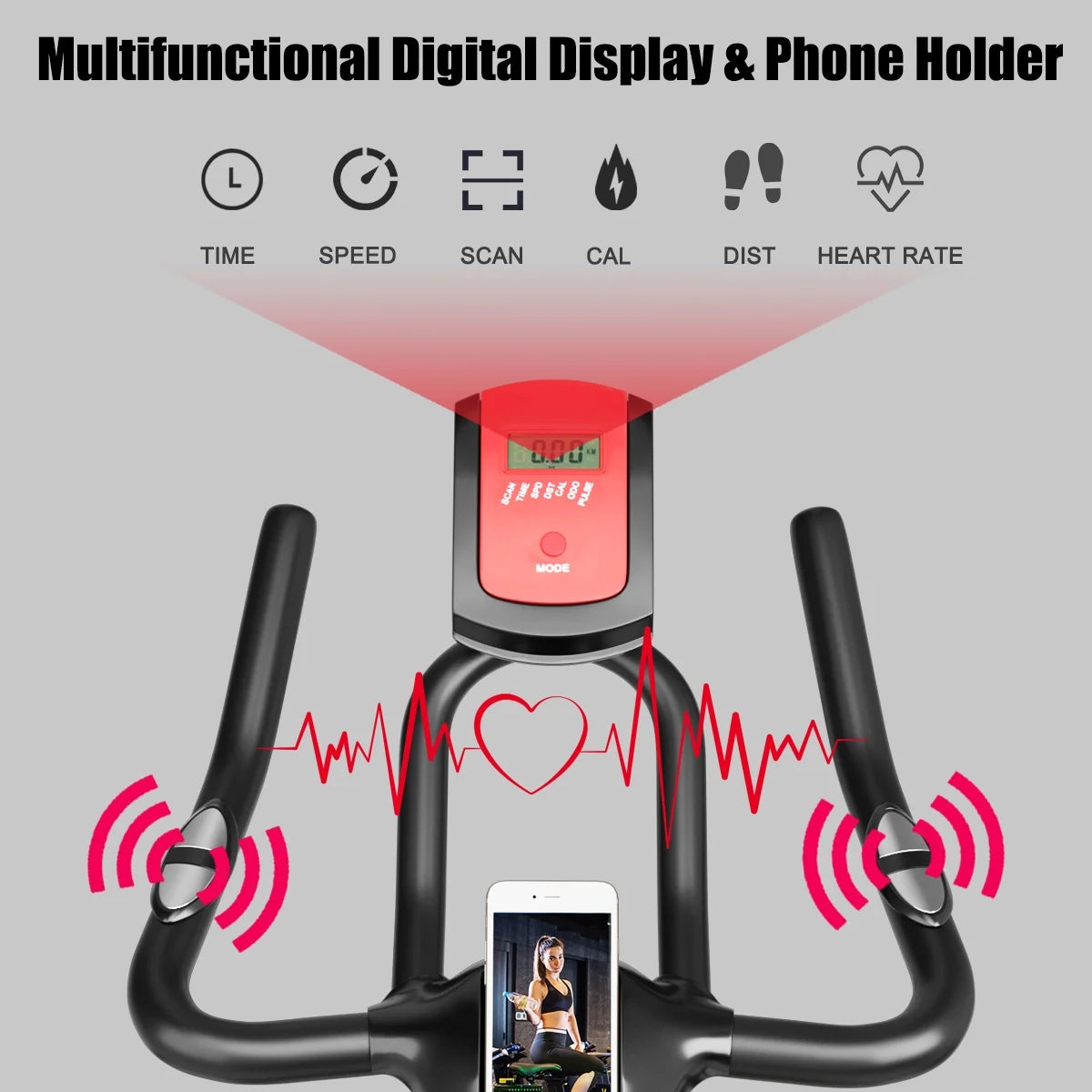 Indoor Cycling Bike with Heart Rate Monitor R22411