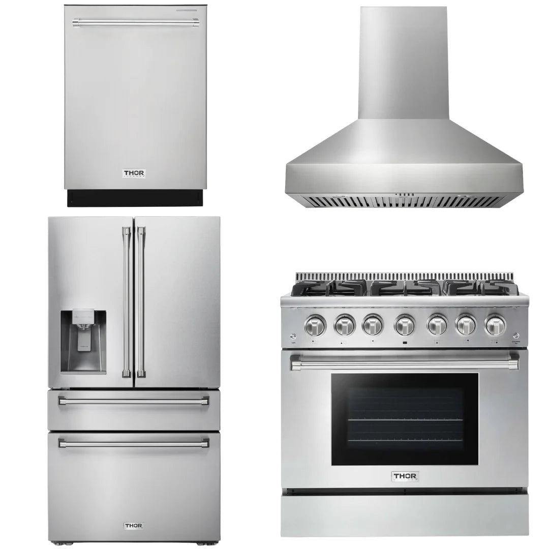 36 Propane Gas Range, Range Hood, Refrigerator, Dishwasher S2324