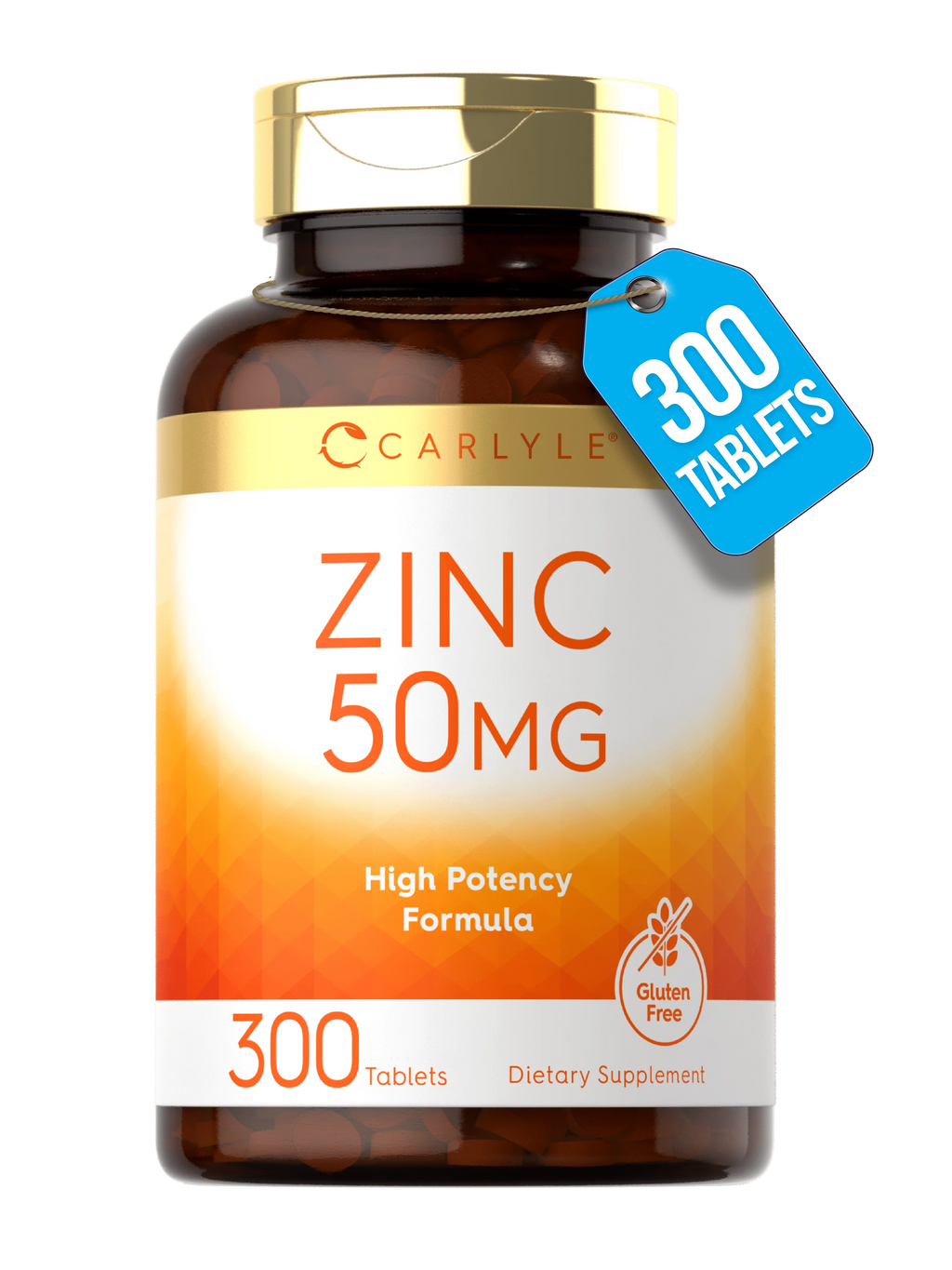 Zinc Gluconate 50mg 300 Tablets Vegetarian Formula F45055