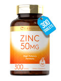Zinc Gluconate 50mg 300 Tablets Vegetarian Formula F45055