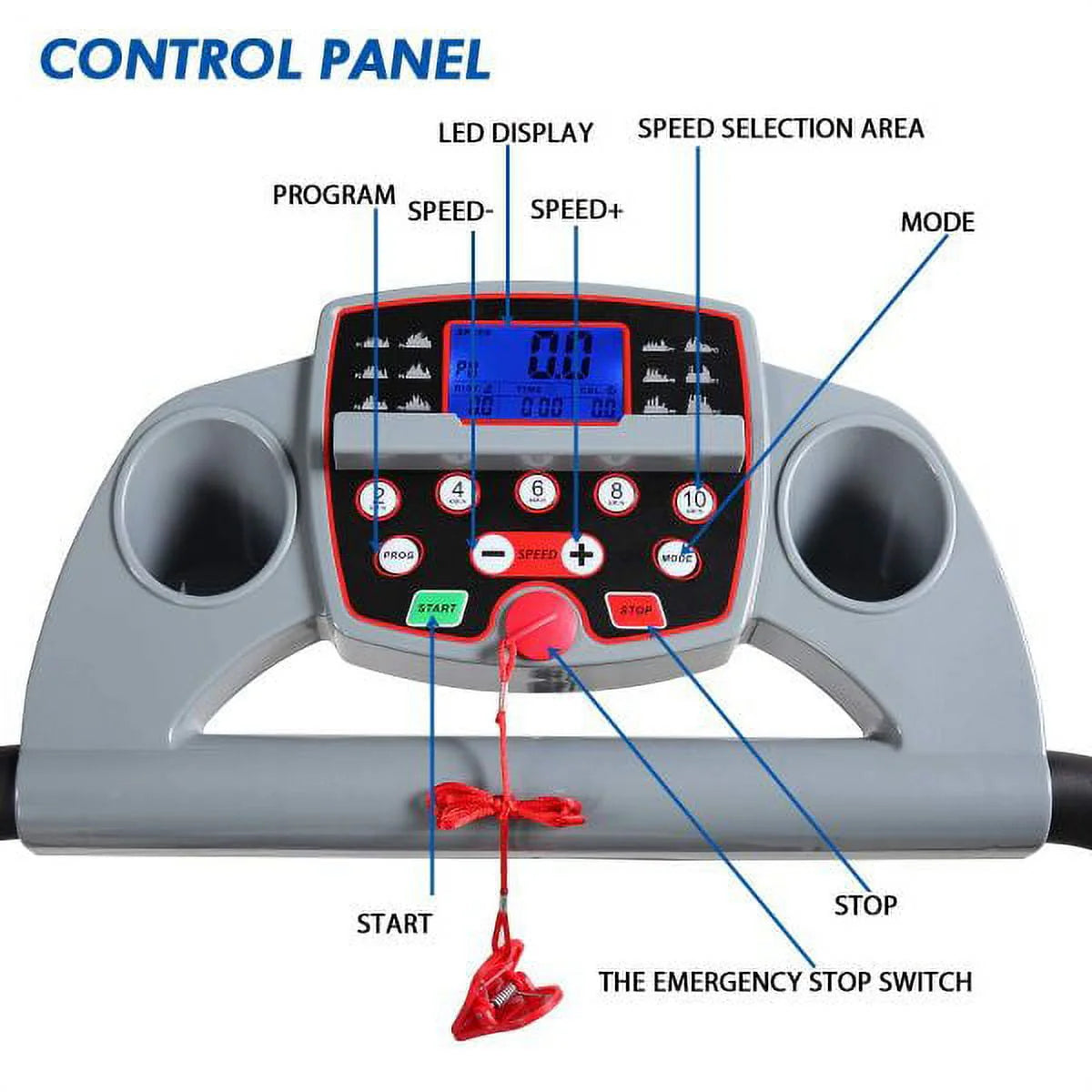 Foldable Electric Treadmill with LCD Monitor E3959