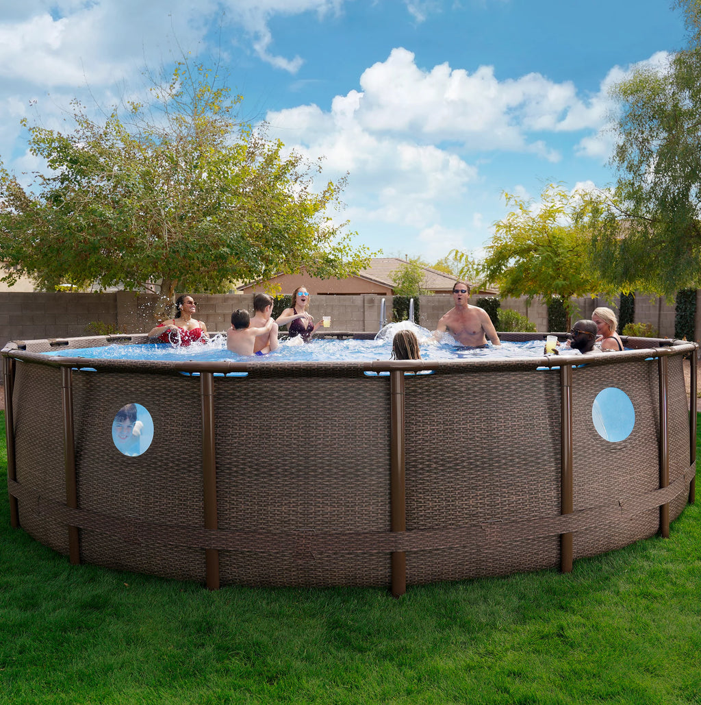 Round Power Steel Frame Above Ground Pool C9100