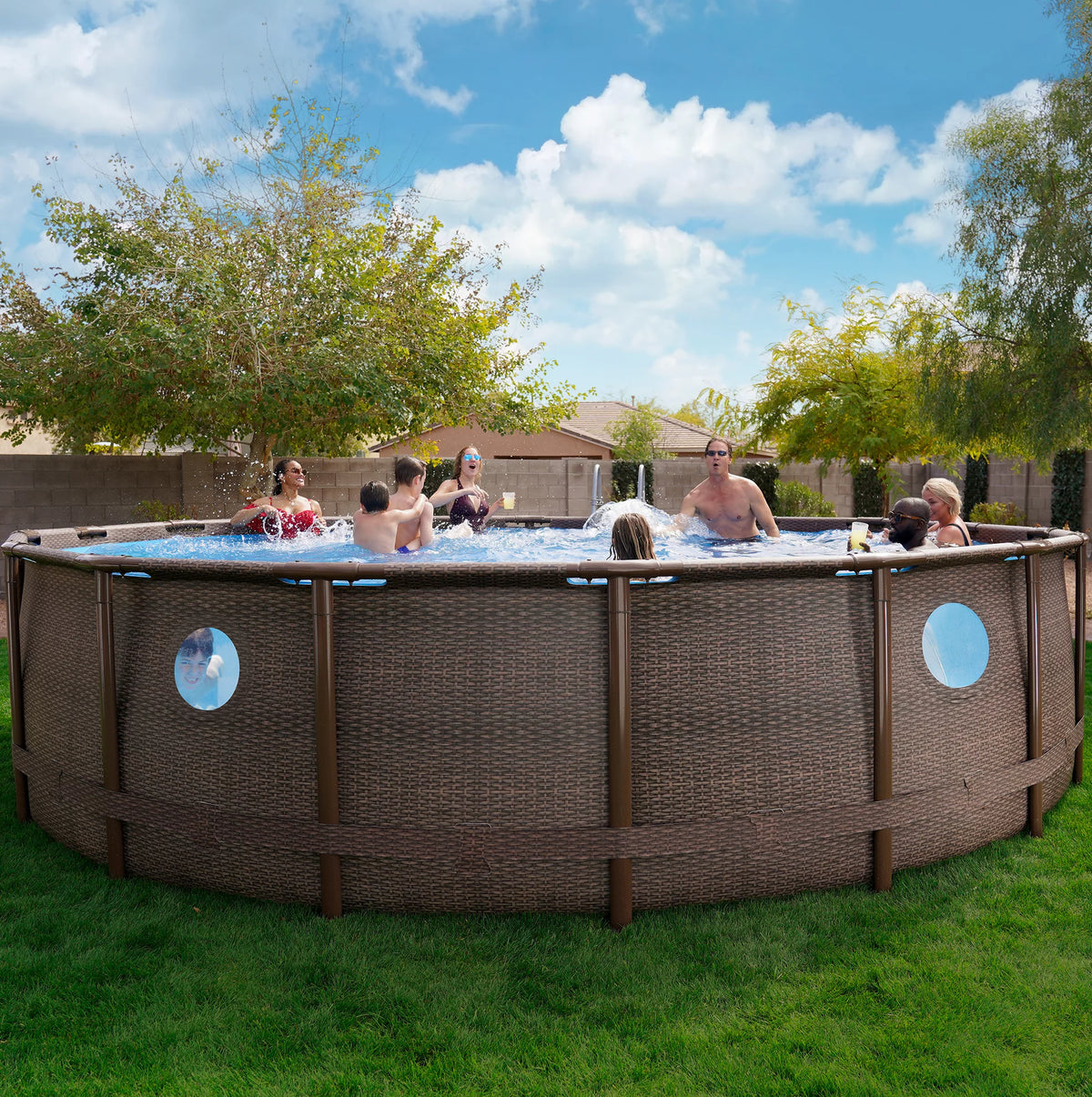 Round Power Steel Frame Above Ground Pool C9100