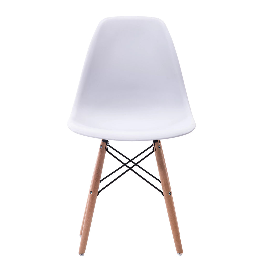 White Dining Chair Set of 2 Beech Wood Legs A149