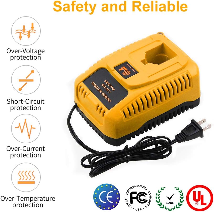 Replacement Charger Compatible with 7.2V-18V NiCad NiMh Battery Pack of 2 H52058