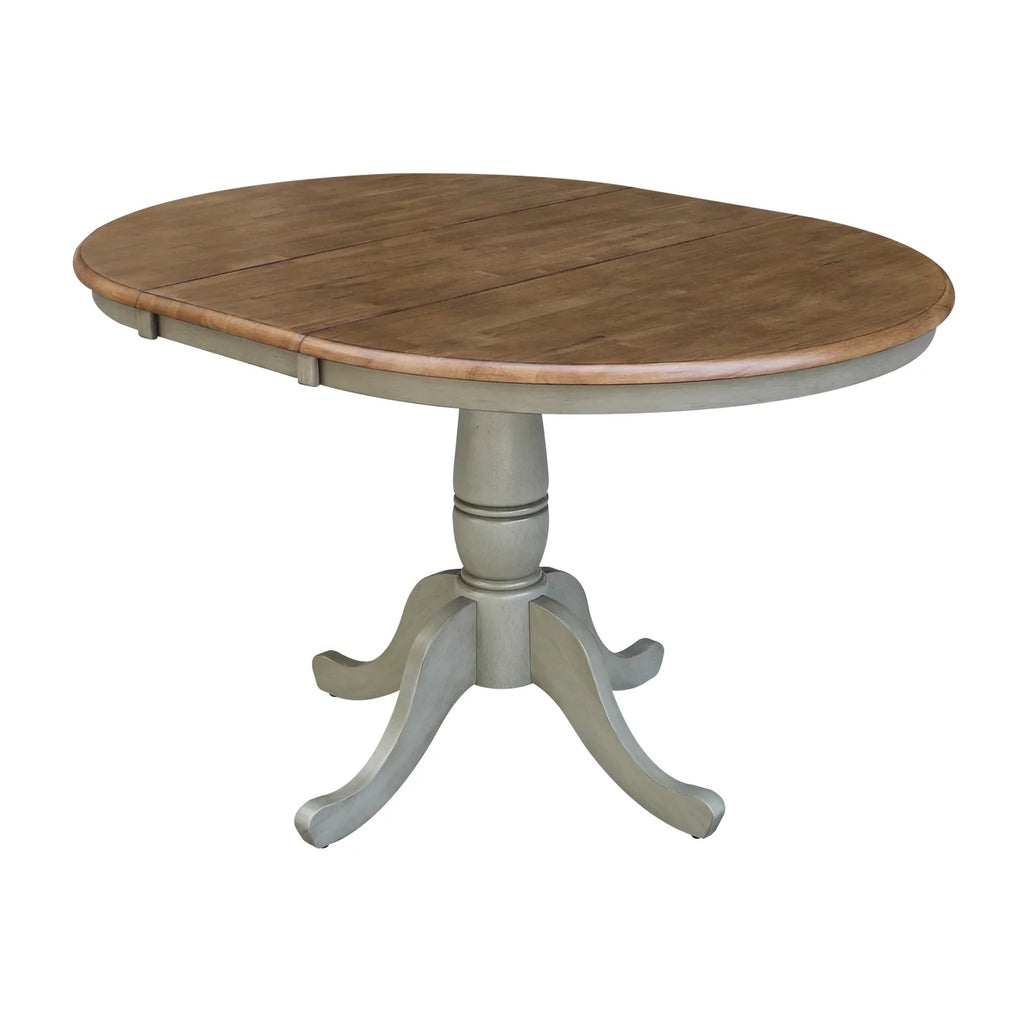 36" Round Wood Extension Dining Table With 4 Chairs A538003