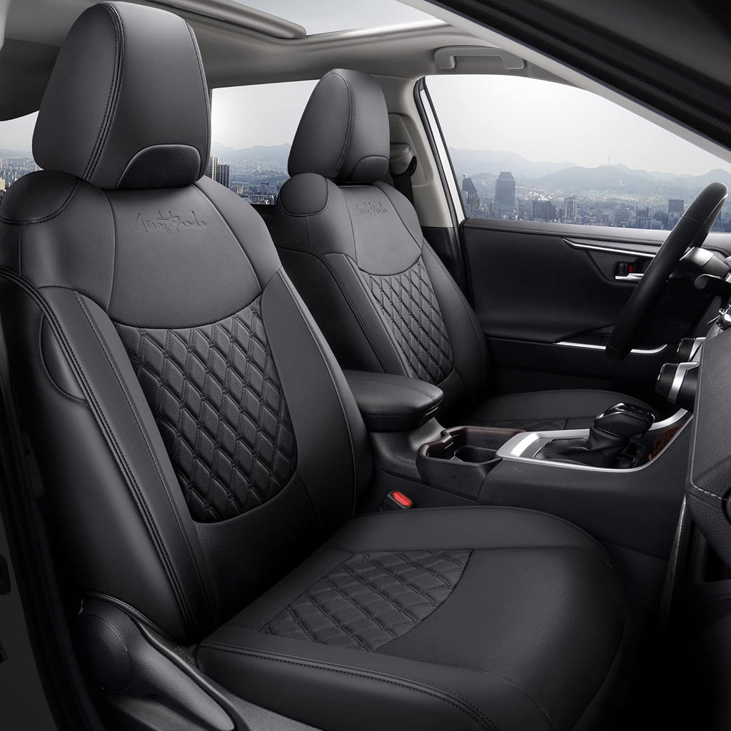 Pu Leather Car Seat Covers Full Set Black N419716