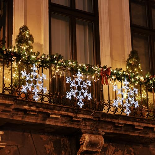 Battery Powered Snowflake Shaped LED Window Lights L2764