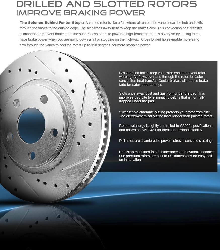 330mm Front + 300mm Rear 5 Lug Rotors + Ceramic Brake Pads + Clips V437855
