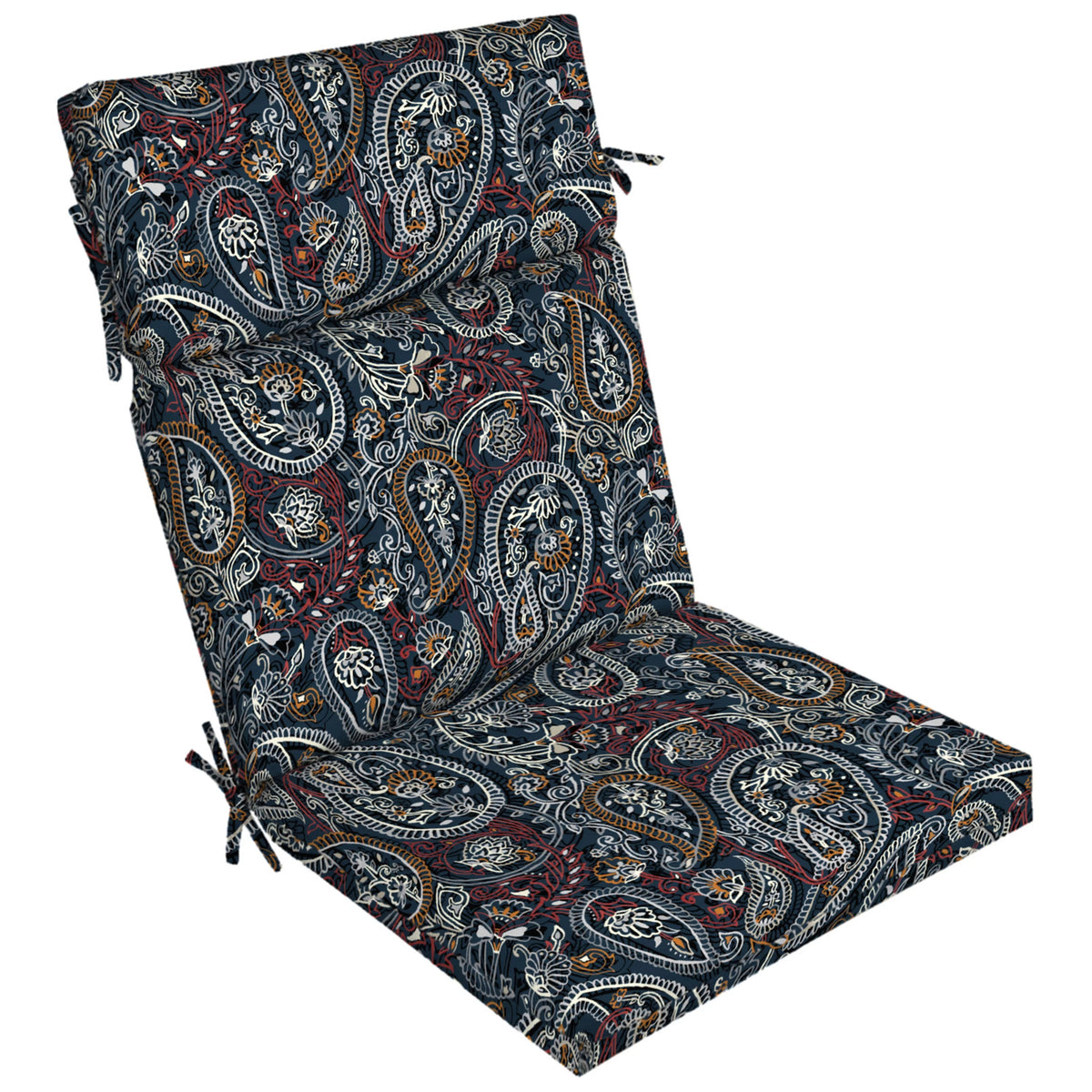 Navy Paisley Outdoor Chair Cushion H56114