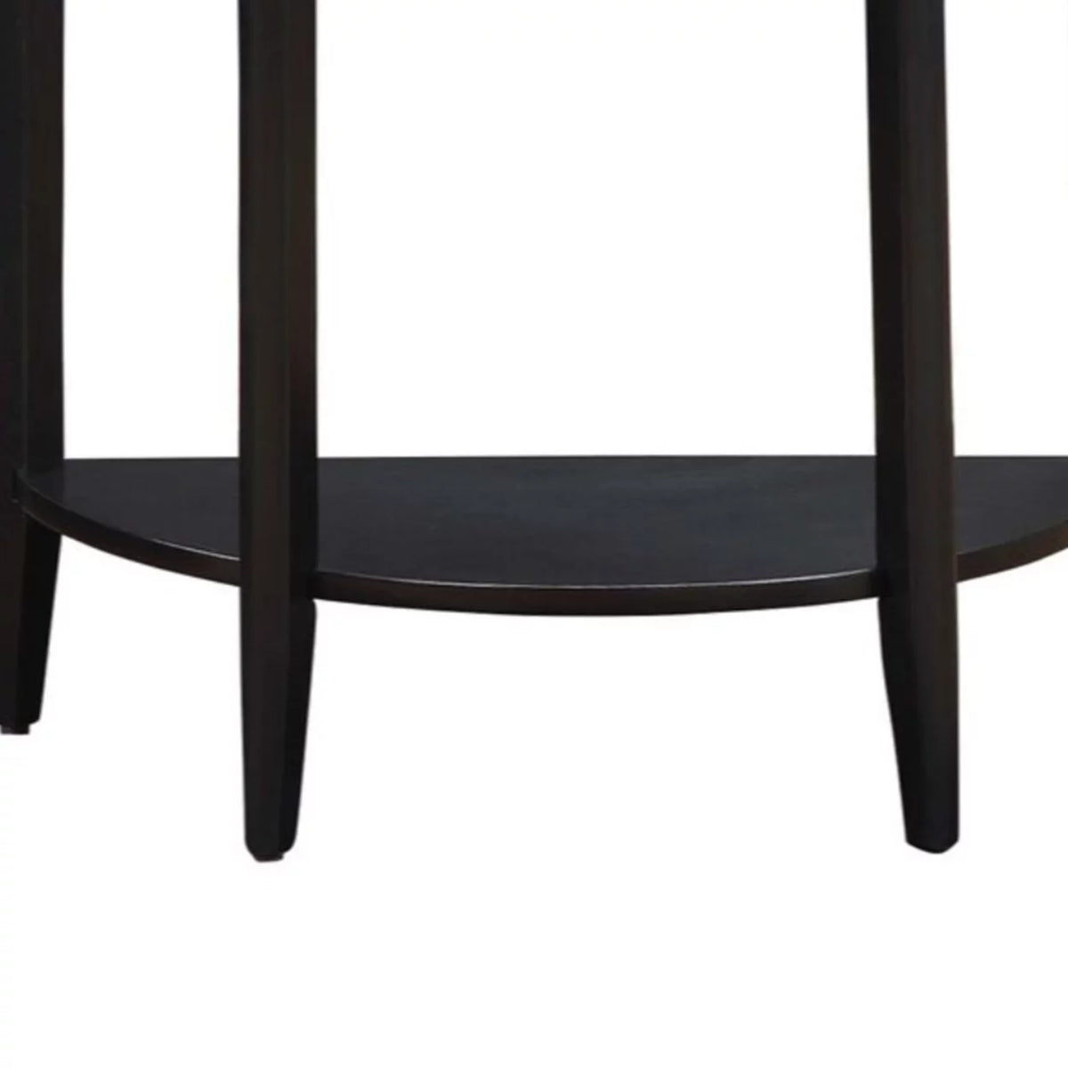 Black Wood Half Moon Console Table with Drawer A2100