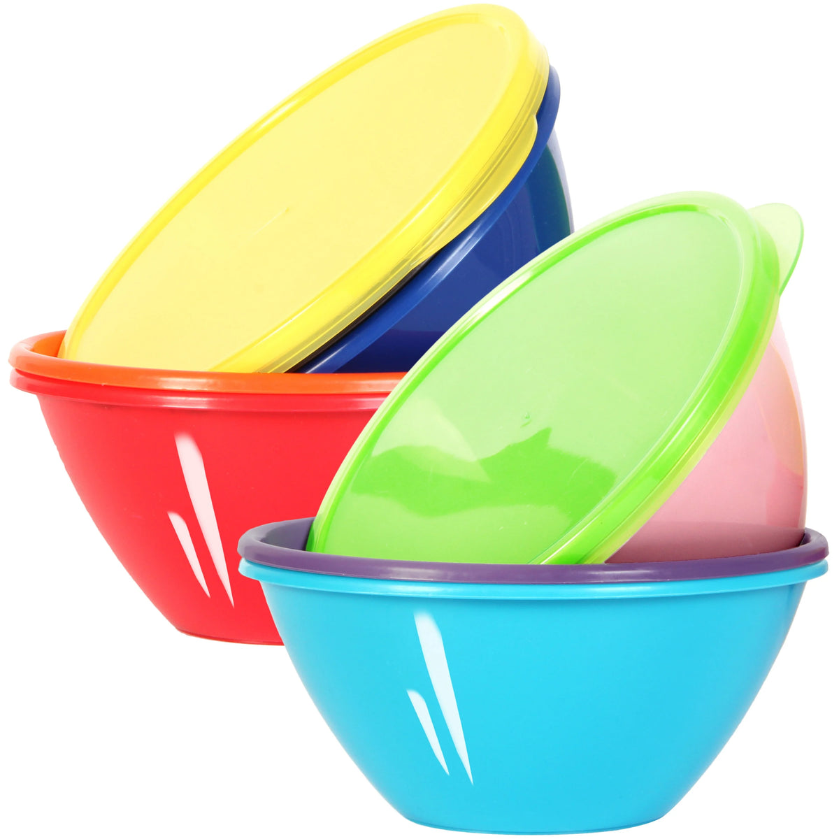 32 Ounce Plastic Bowls with Lids, Set of 9 K444