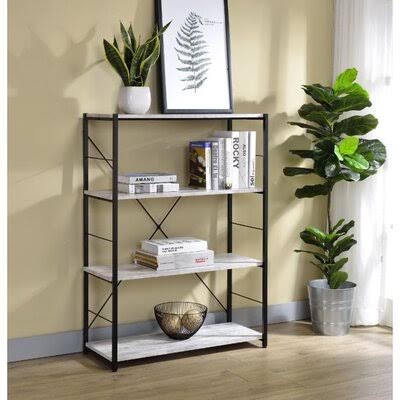 43x22 H x 32x22 W Steel Etagere Bookcase Black/White K9106