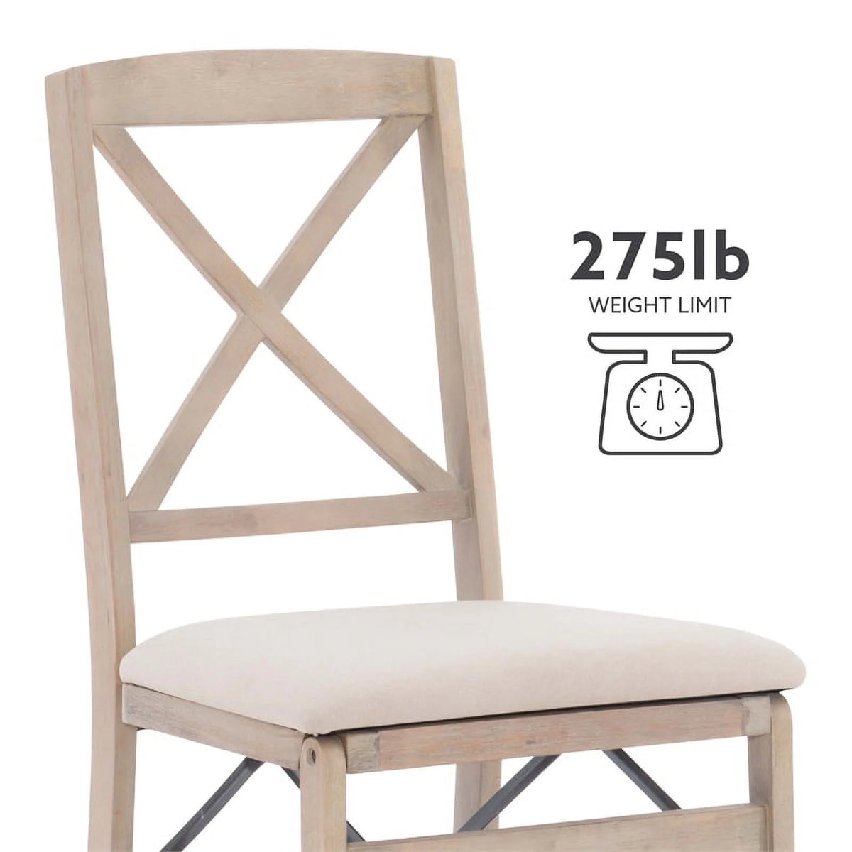 Set of Two Graywash Wood Folding Chairs T230
