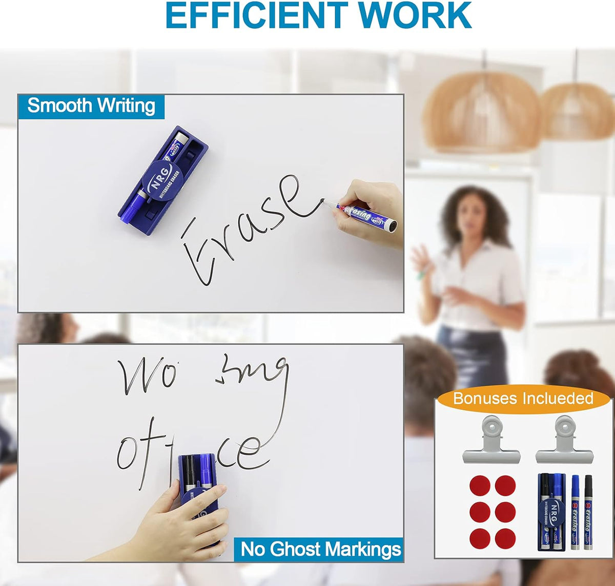 36x24 Double Sided Magnetic Dry Erase Whiteboard on Wheels Q117599