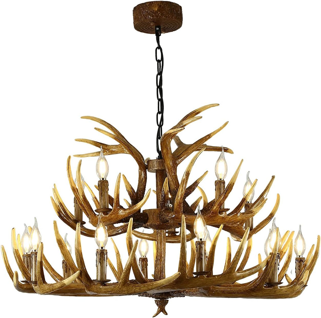 Antler Chandelier 9 Lights E12 Base S454