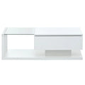 White 2-Tier Tempered Glass Coffee Table Y906611