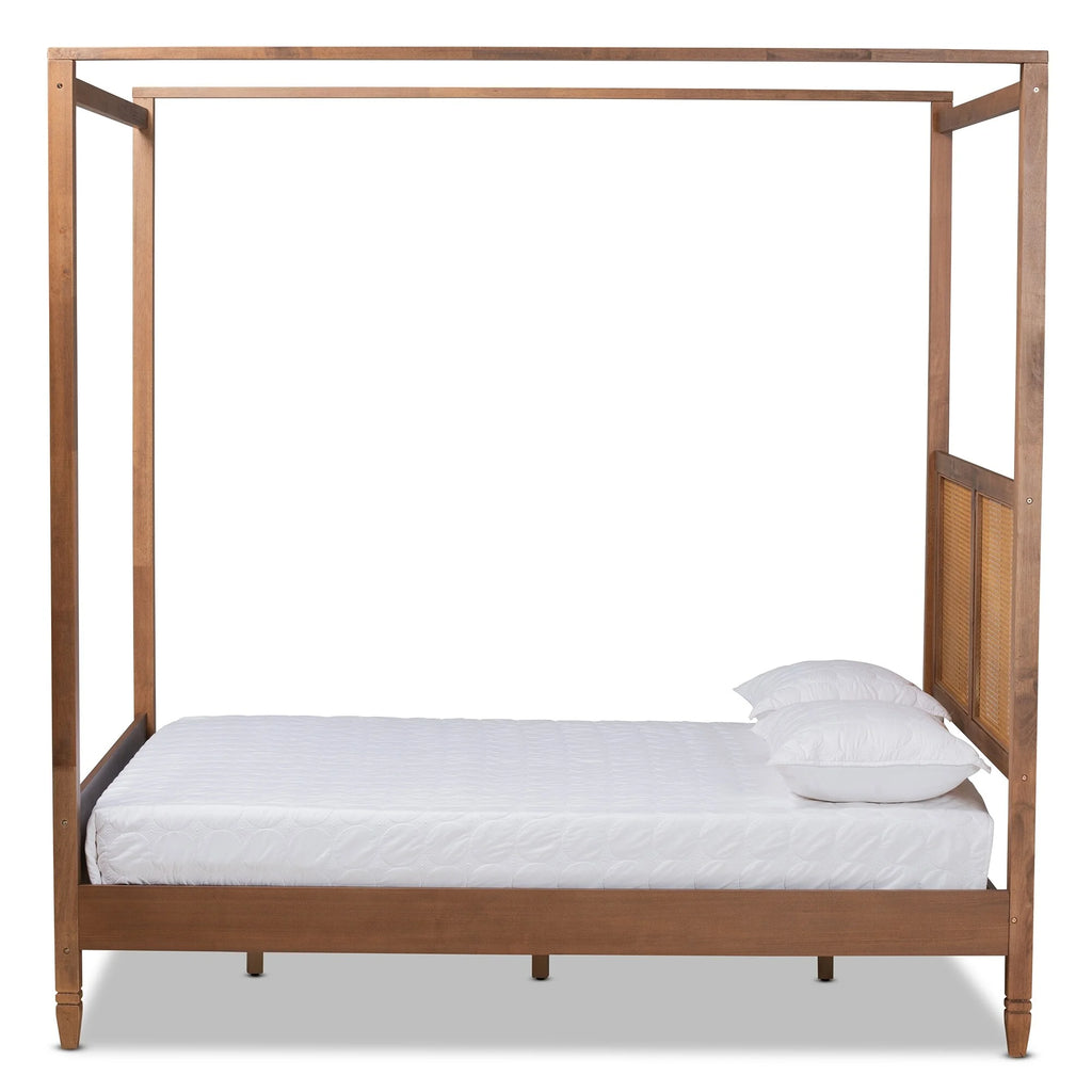 King Synthetic Rattan Canopy Bed G1397