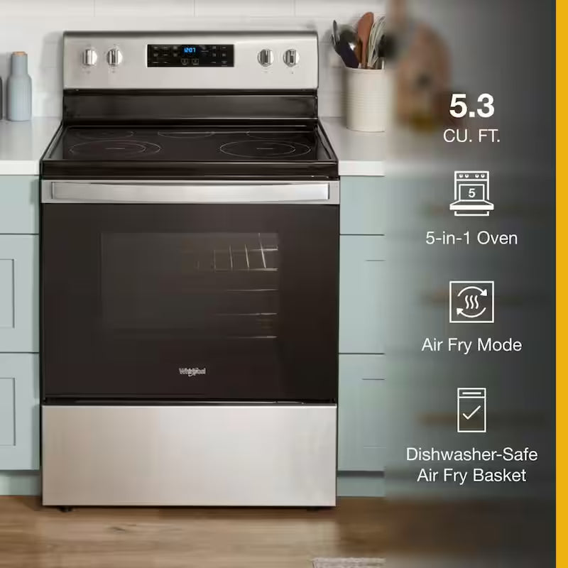5.3 cu. ft. Electric Range with Air Fry in Stainless Steel N983
