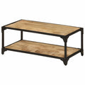 Coffee Table with Storage Shelf Mango Wood Iron Frame H463476