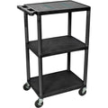 Black 3 Shelf AV Cart Q719