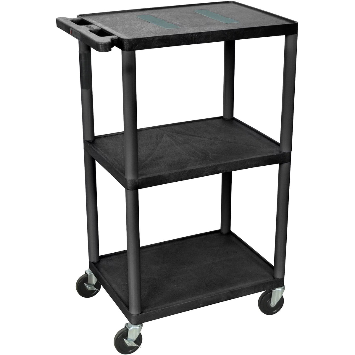 Black 3 Shelf AV Cart Q719
