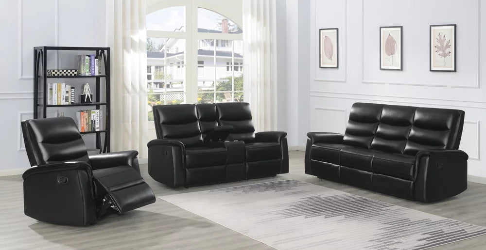 Black Leatherette Glider Recliner T672607