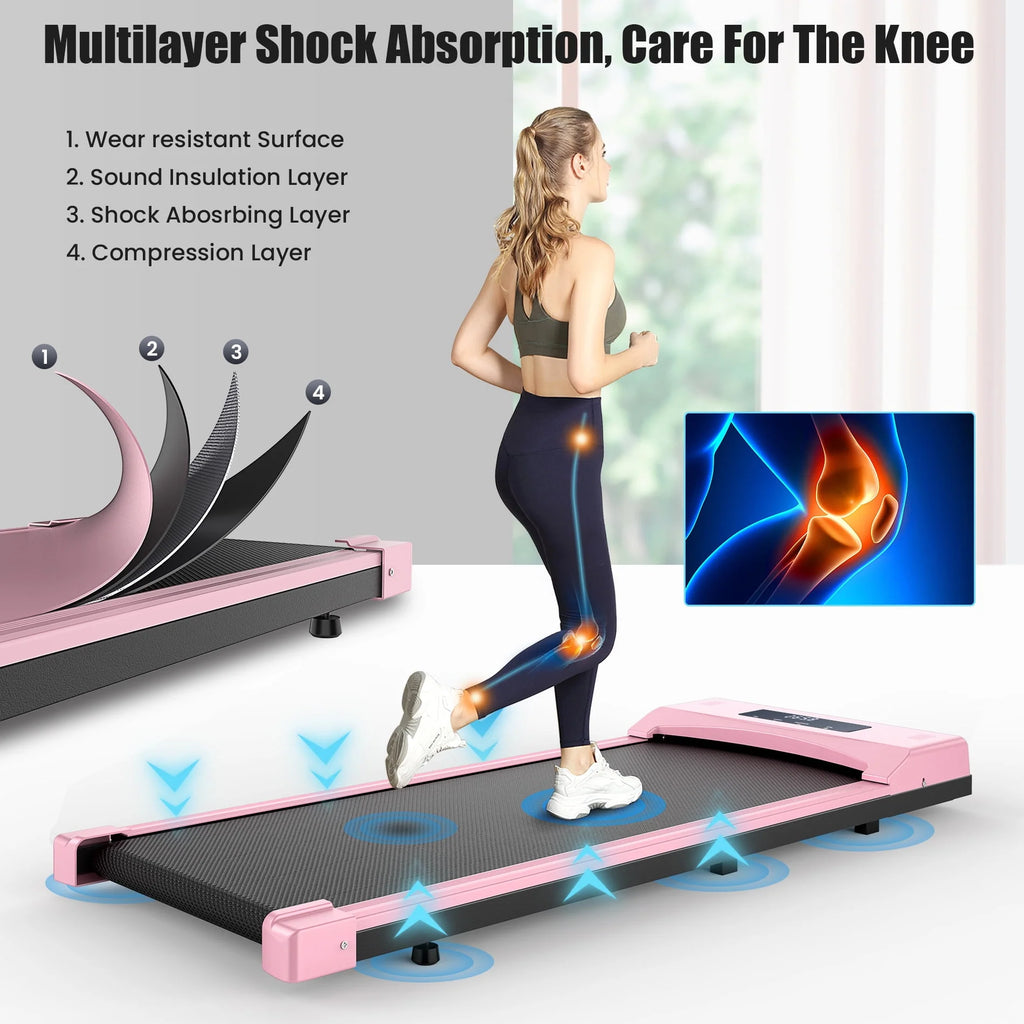 2.5HP Under Desk Treadmill with LED Display Wireless Remote Control Pink G66517