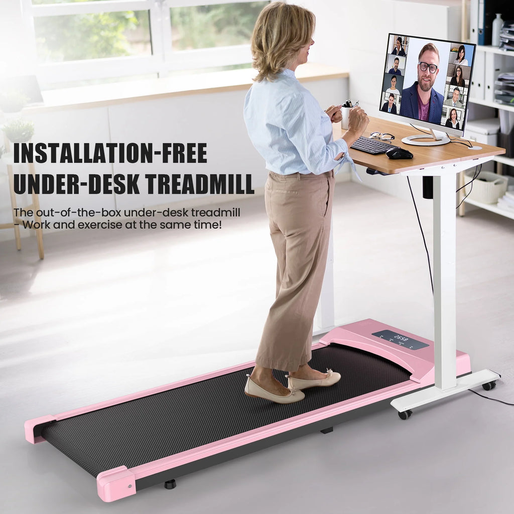 2.5HP Under Desk Treadmill with LED Display Wireless Remote Control Pink G66517