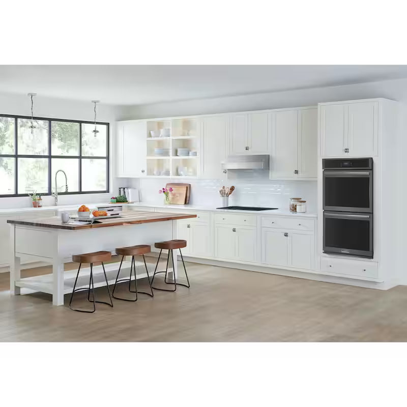 27 in. Double Electric Built-In Wall Oven with Total Convection in Black Stainless Steel U612994