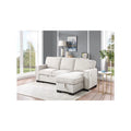 Fabric Reversible Storage Chaise Pull-Out Sleeper Sofa with Drop-Down Table T606688