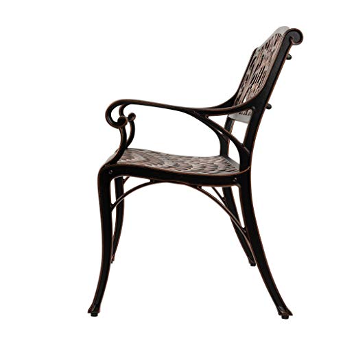 Cast Aluminum Patio Bench Heavy Duty Rust Free Antique Bronze Finish T20047