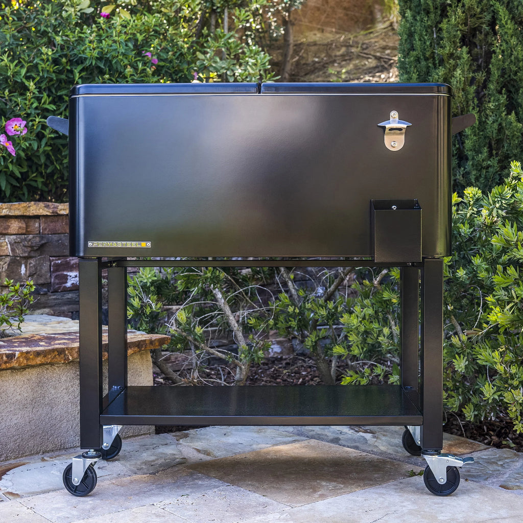 80-Qt Steel Rolling Patio Cooler with Removable Basin T1042