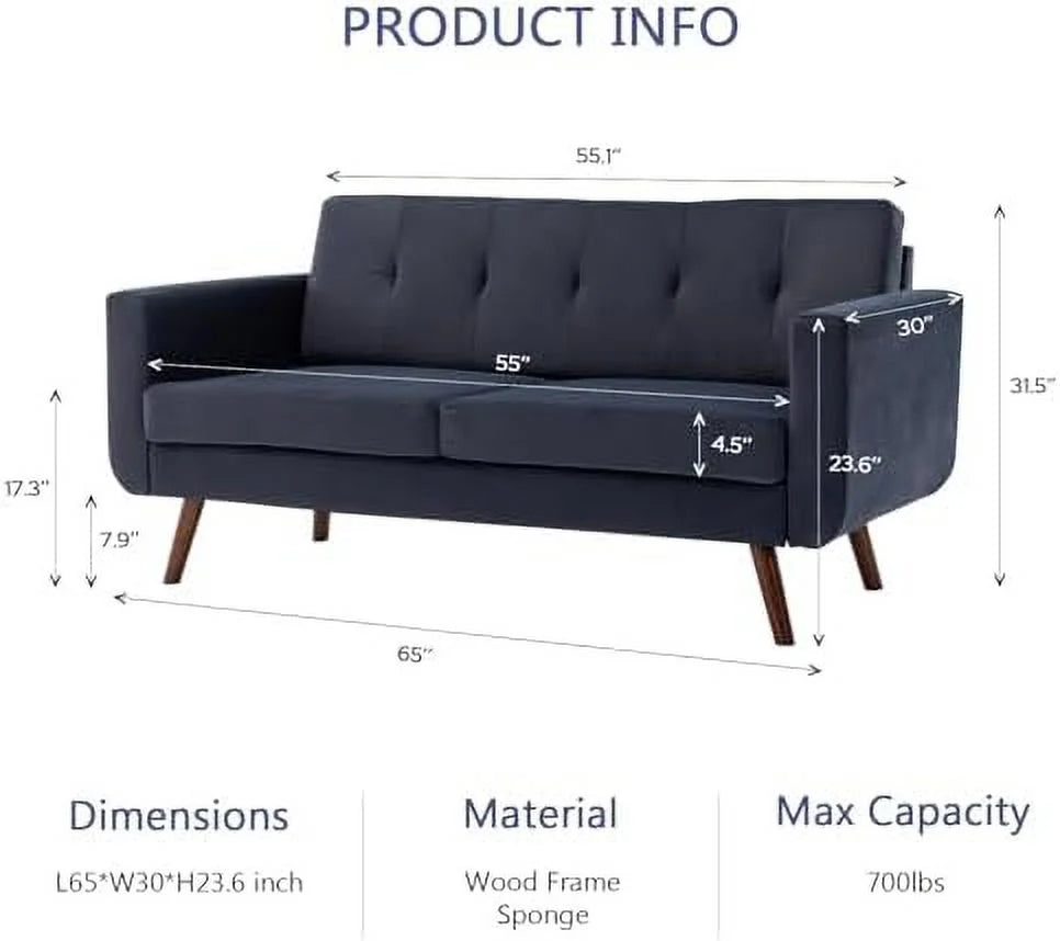 Green Velvet Loveseat Couch Y619