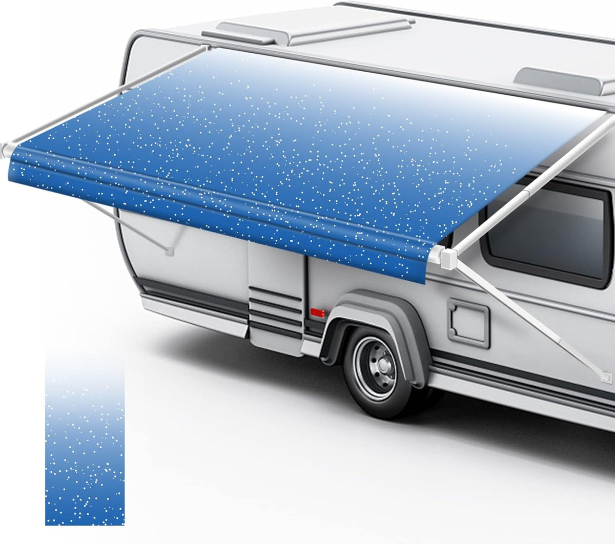 Waterproof RV Awning Fabric Replacement 12' Blue Fade R55982