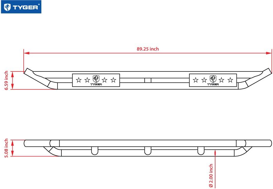 Textured Black Side Step Rails Nerf Bars Running Boards F9899