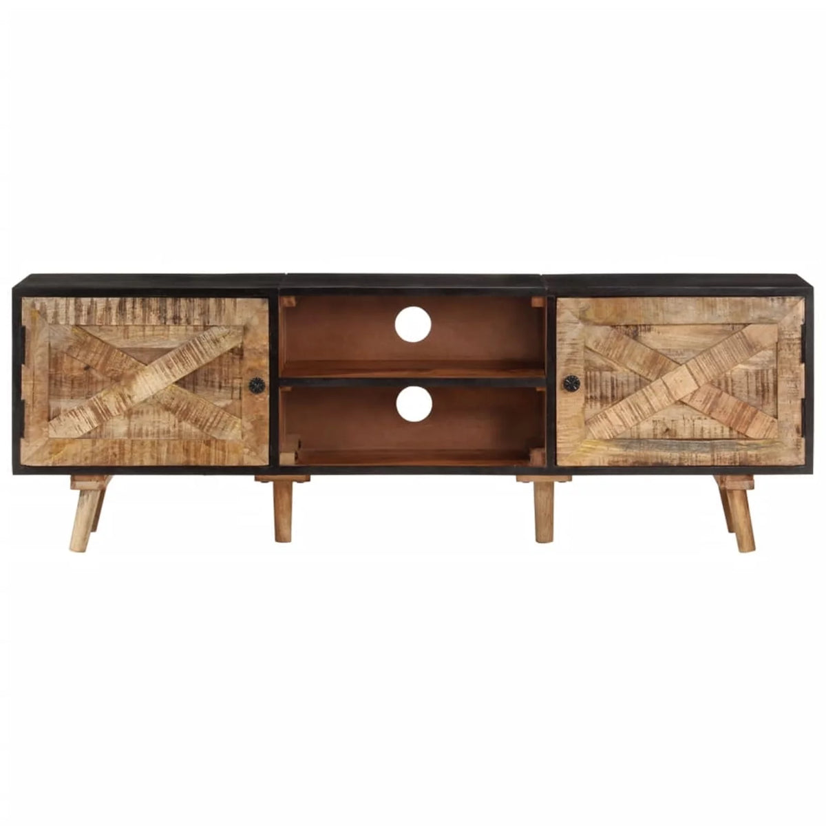 Rough Mango Wood and Solid Wood Acacia TV Stand D6005