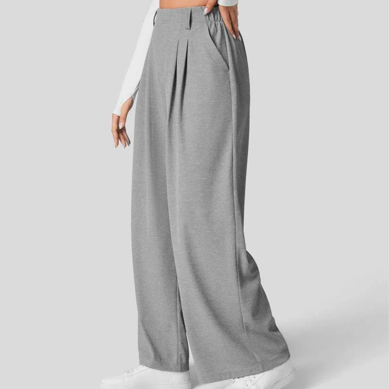 High Waisted Wide Leg Waffle Work Pants L9333
