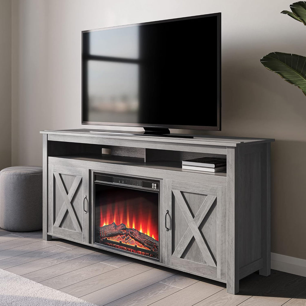 Wood Electric Fireplace TV Stand for TVs up to 65 Inches M995