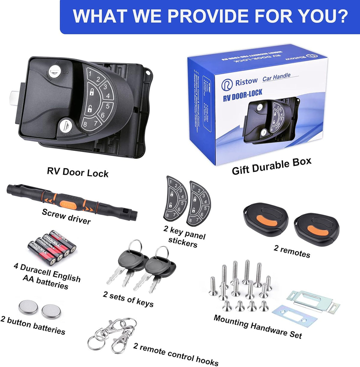Waterproof Shockproof Metal RV Door Lock with Keypad W7596