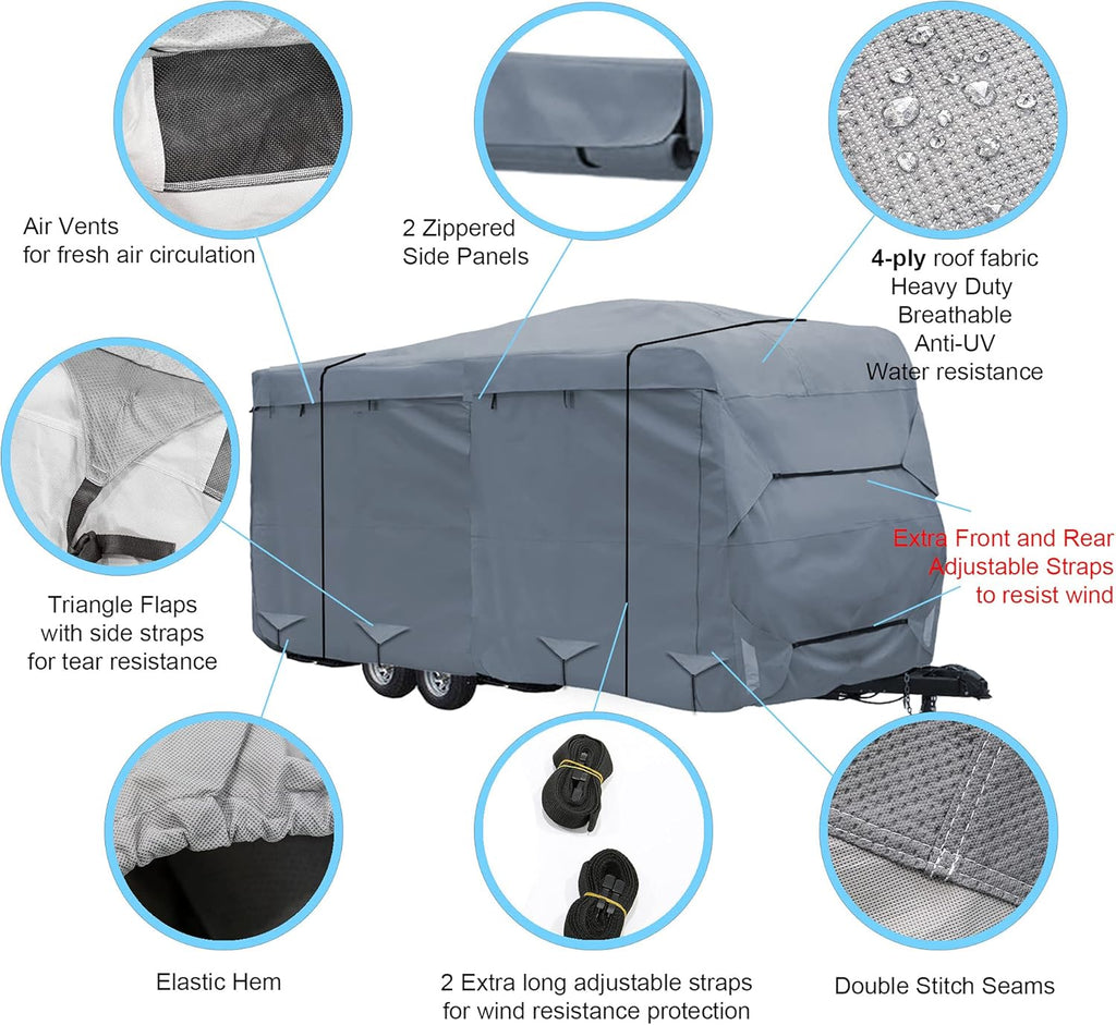 4 Layers Heavy Duty Travel Trailer Camper RV Cover S564