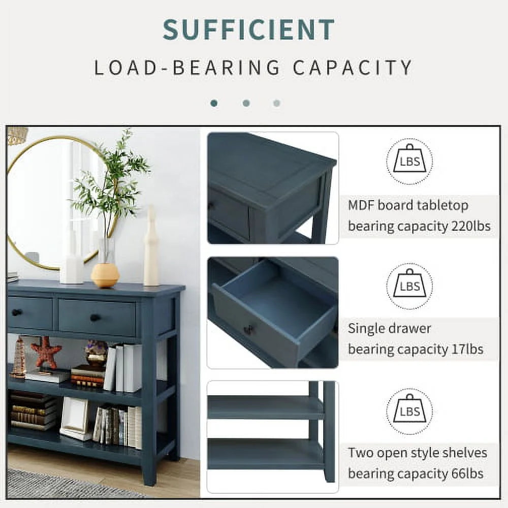 Console Table with Pine Solid Wood Frame and Legs O4923