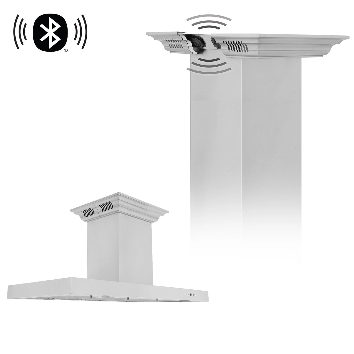 42 Island Mount Range Hood in Stainless Steel with Built-in Speakers D18972