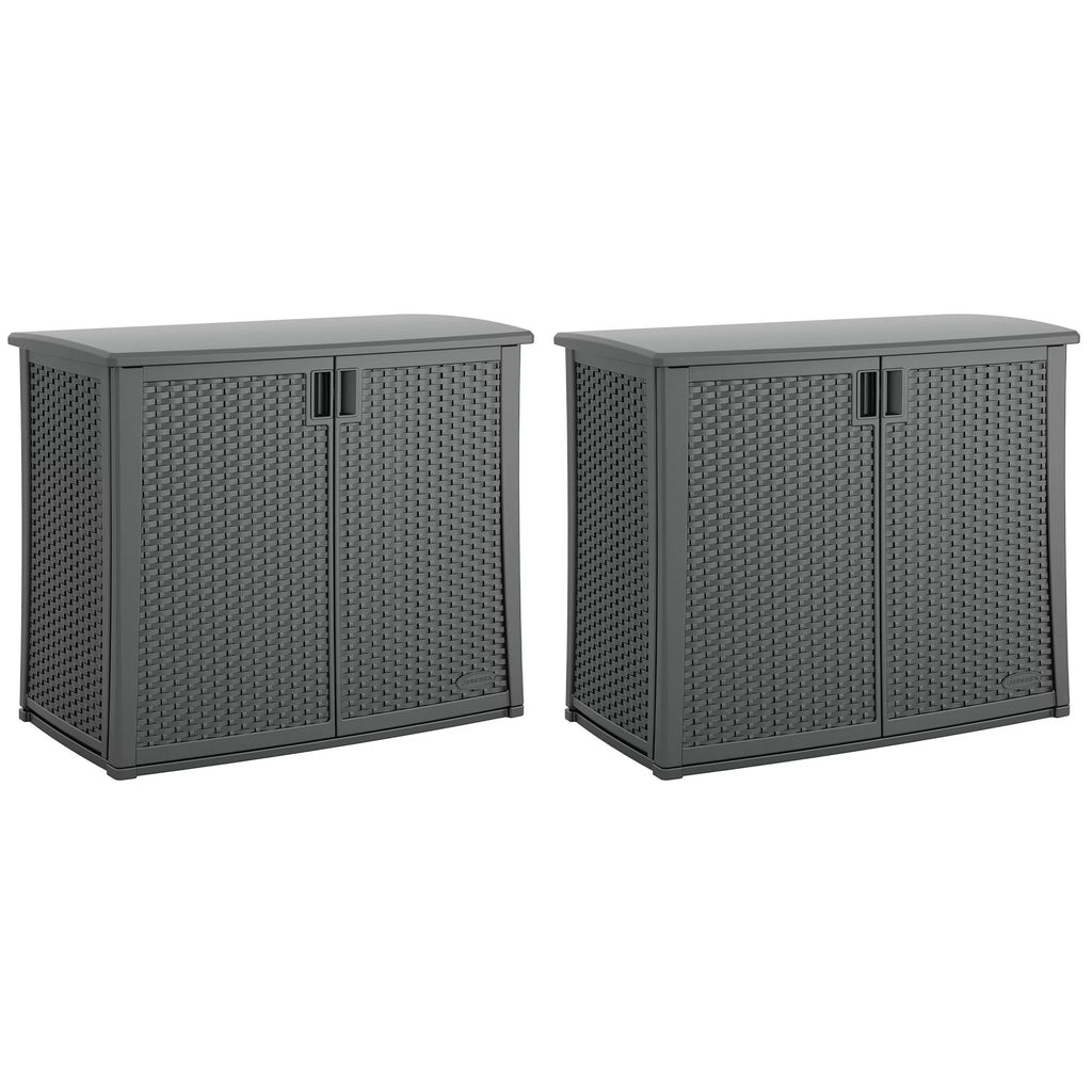 Outdoor Cabinet Deck Storage Box with Adjustable Shelf, 2 Pack C616612