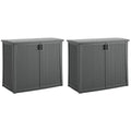 Outdoor Cabinet Deck Storage Box with Adjustable Shelf, 2 Pack C616612
