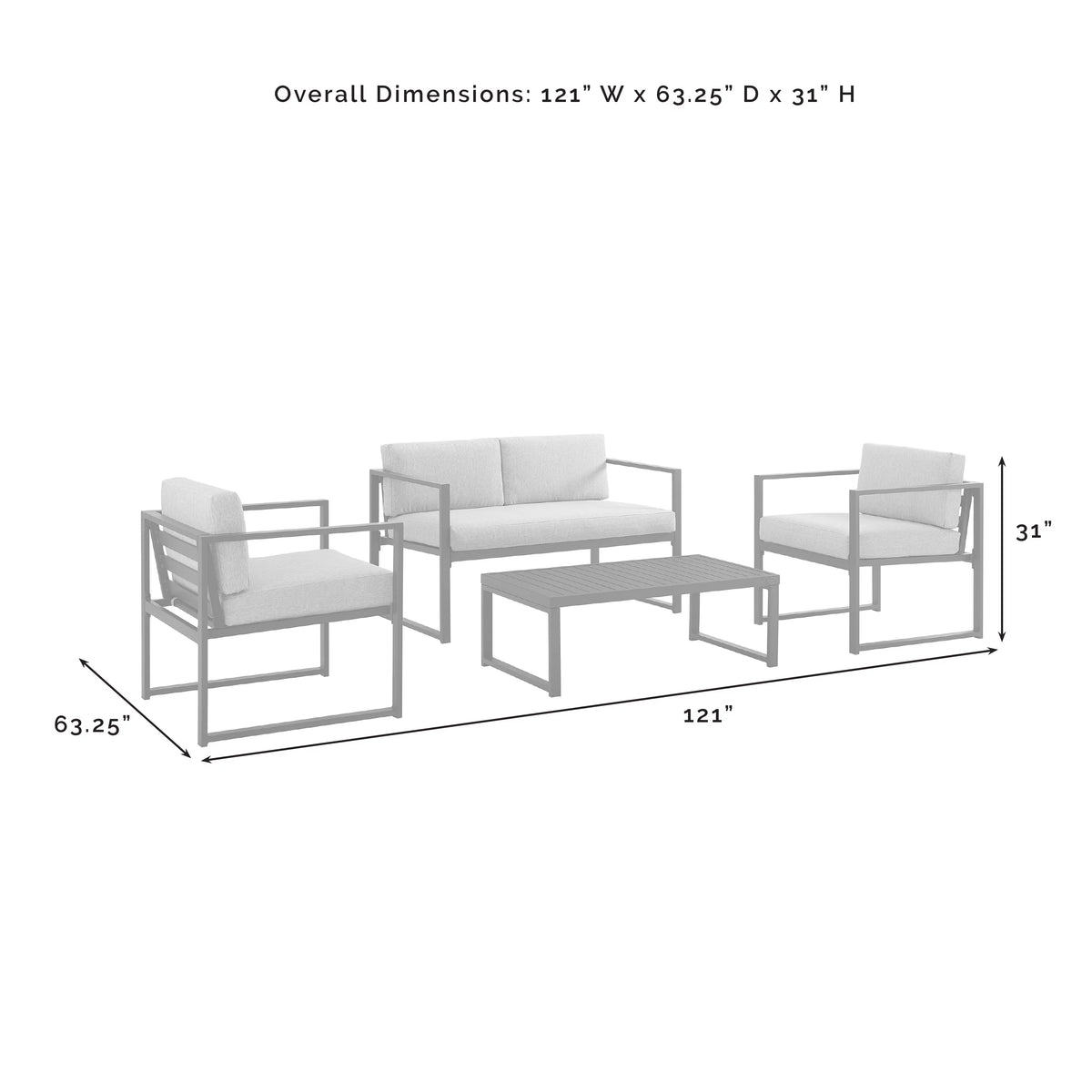 Gray 4 Piece Conversation Set C2991