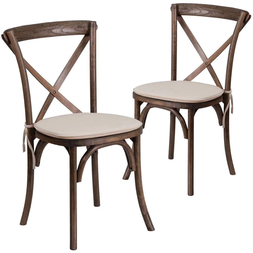 2 Pk. Cross Back Chair with Cushion R86245