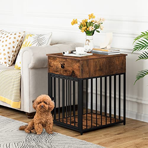 Wooden Dog Crate Furniture with Drawer I575715