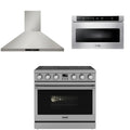 36 Electric Range, Range Hood and Microwave N139